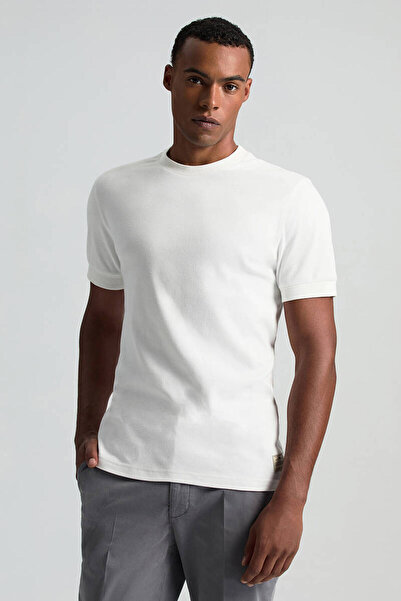 Hemington Saf Pamuk Bisiklet Yaka Beyaz Basic T-Shirt