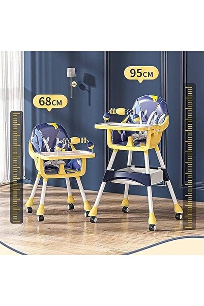 genernic 3-in-1 Convertible High Chair for Kids, Adjustable Height and Footrest, Booster Seat with Tray, Whee