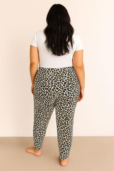 Pemilo Women's Plus Size Leopard Pattern Milan Single Bottom Leopard