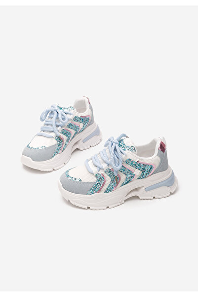 B T Shoes Svetlě modré dámské tenisky na platformě Aprilia