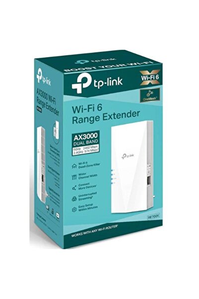 TP-LINK Ασύρματη επέκταση εμβέλειας RE700X, AX3000, Διπλής ζώνης Gigabit, Wi-Fi 6, Τεχνολογία OneMesh