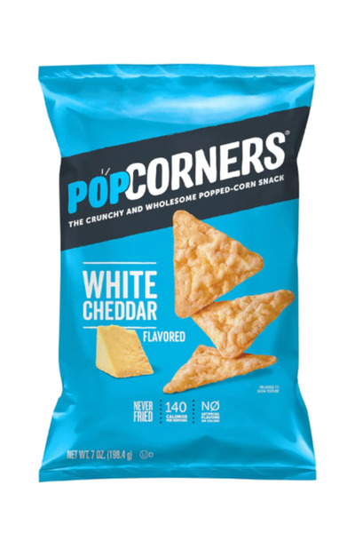 Popcorners رقائق الذرة بنكهة الشيدر الأبيض، غير مقلية، 140 سعرة حرارية، 7 أون...