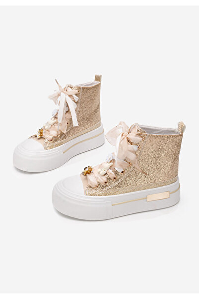 B T Shoes Zlaté kotníkové tenisky Ivonne