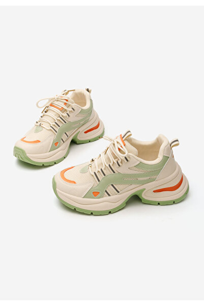 B T Shoes Zelené dámské tenisky na klínku Jenniffer