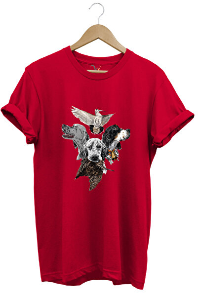WİDİ Hunting Hunting Pointer Retriever Setter Printed 100% Cotton Regular Fit Unisex T-Shirt