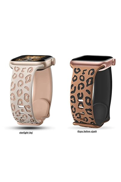 Alstrap Apple Watch 11-10 42mm 7 8 9 41mm Se 6 5 4 40mm 2 3 38mm Uyumlu Leopa...