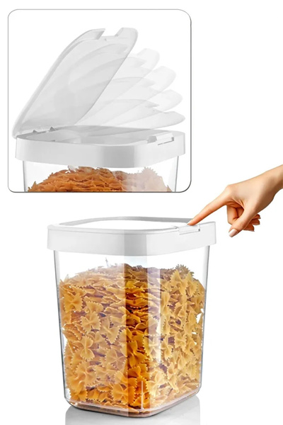 Nandy Home Set of 4 Mega Size Click Lid Storage Containers - Food, Grain, Organizer - 5500ml.