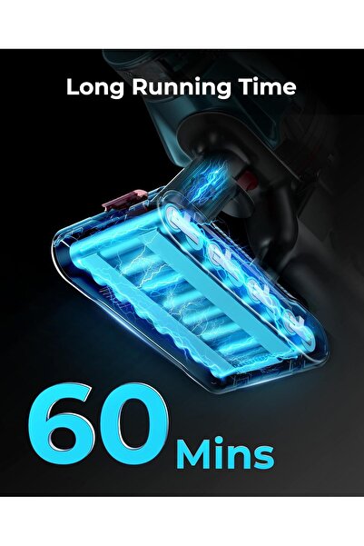 Fieety Aspirator vertical fără fir V7 cu baterie de 550W/45000 Pa, sistem de iluminare, 60 de minute