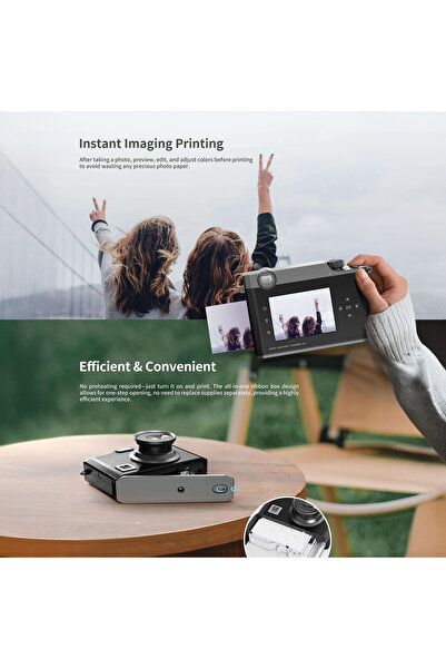 HPRT Z3 Instant Print Camera – 2.8" Screen Instant Editing & Printing Camera (Brown)