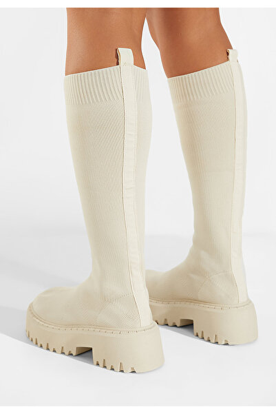 B T Shoes Γυναικείες Μπότες μπεζ Monda