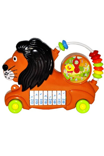 abnturk Oyuncak Tekerlekli Aslanlı Piyano sevimli Renkler Piyano Saat Boncuk ...