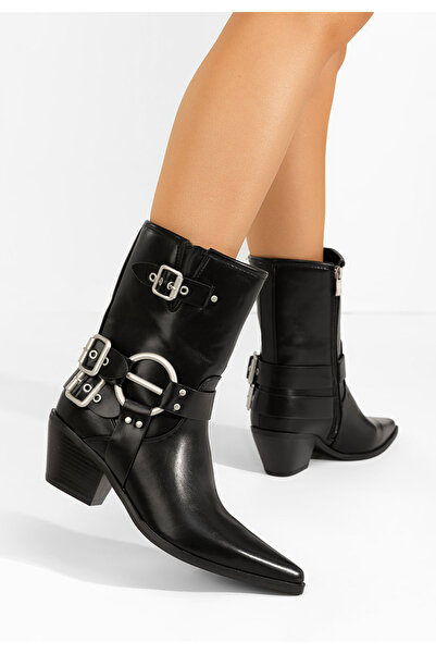 B T Shoes Černé kotníkové boty cowboy Rosita