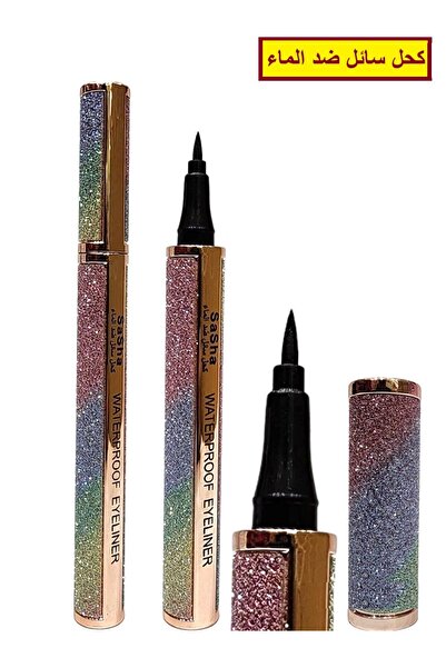 SASHA قلم عين أسود كحل سائل ضد الماء قلم تحديد العين يرسم العين بشكل أنيق فتح...