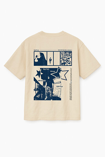 Altair Tr تي شيرت أبيض كبير الحجم مطبوع عليه جيجي بيريز للجنسين