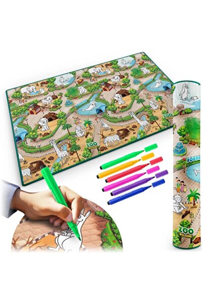 Ricokids 2-in-1 play space, foam mat and coloring book, provides thermal insulation from the sun...