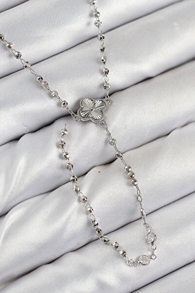 callerrons accessories Brass Zircon Stone Clover Model Silver Color Women's Y...