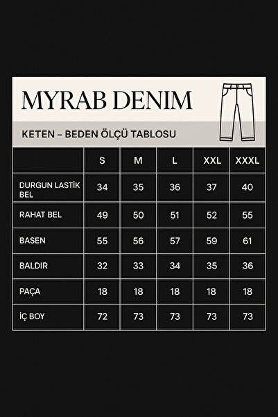 MYRAB DENİM Men's Linen Look Loose Fit Comfortable Fit Pants
