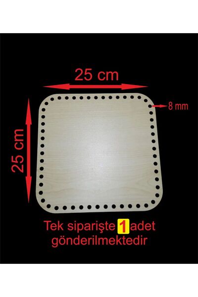 Wooden Square 25 Cm 1 Piece Bamboo Tray Knitting Plate Subla Perforated Underlay Crochet Base Work Basket Base