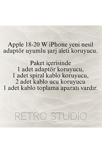 Retro Studio Apple 18-20W Uyumlu Kablo Ve Başlık Koruyucu