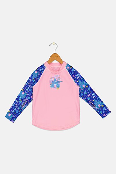 Zoggs Kids Girl Printed Long Sleeves Rash Guards, Multicolor