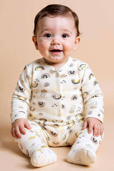 Tuabella %100 Pamuk Önden Çıtçıtlı Bebek Tulum