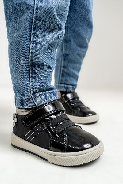 mnpc Kız Çocuk Siyah Hakiki Deri Suya Dayanıklı Anatomik İlk Adım Bot