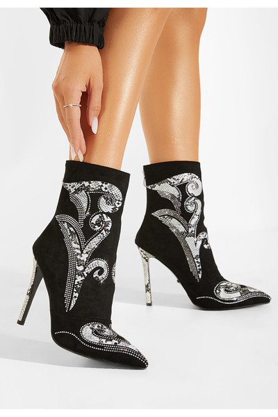 B T Shoes Γυναικεία Μποτίνια Μαύρα Evry