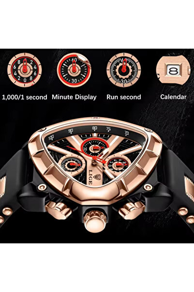 Store Polat Alemdar Saati Triangle Model Function Silicone Cord Waterproof Male Watch