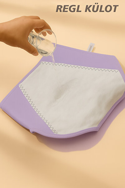 REYNEV 3-Pack Lilac Super Absorbent Ultra Hygienic Menstrual Panties, Effective All Day and Night Leak-Proof Menstrual Panties