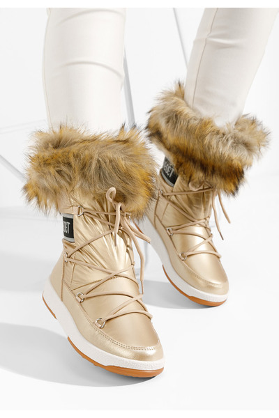 B T Shoes Zlaté dámské zimní kozačky Tasara
