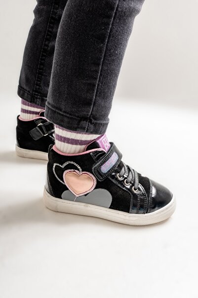 mnpc Kız Çocuk Siyah Hakiki Deri Suya Dayanıklı Anatomik Günlük Bot