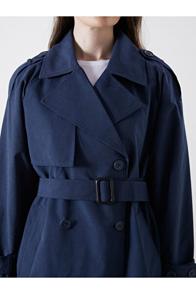 LC Waikiki Kruvaze Yaka Oversize Kadın Trençkot