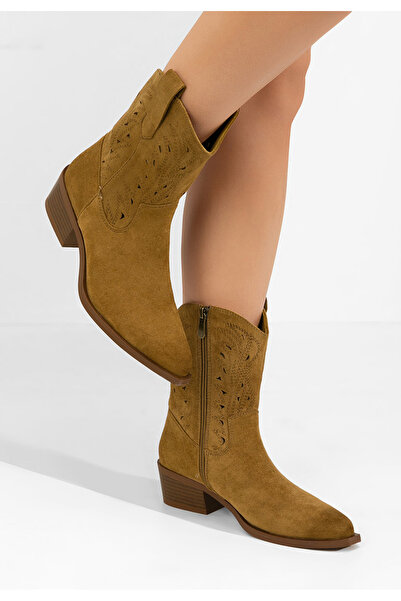 B T Shoes Γυναικεία Μποτάκια Cowboy Sharonna χακι