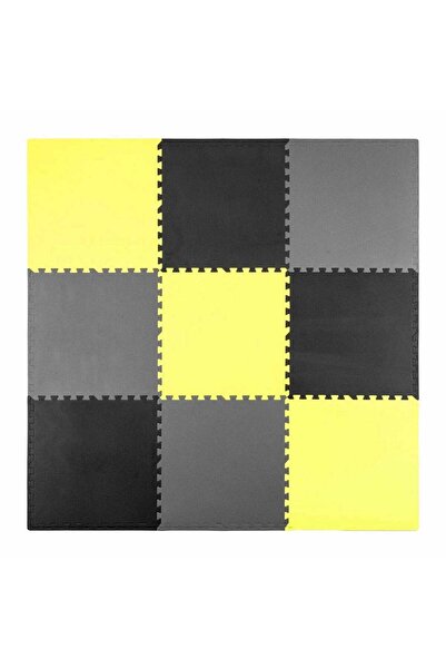 Ricokids Covoras puzzle din spuma, 180x180 cm, 9 buc, antiaderent, moale, gri...