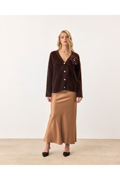 AÈC PRIVÈ Women's New Season Premium Quality Flower Detailed Cardigan 777