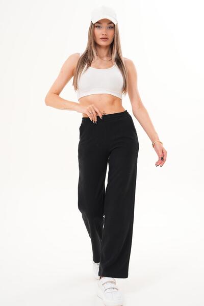 ŞİMAL Women's Thessaloniki Knitted Wide Leg Pants 255053 -