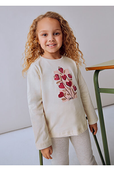 MAYORAL Bež majica dugih rukava za devojčice 4005