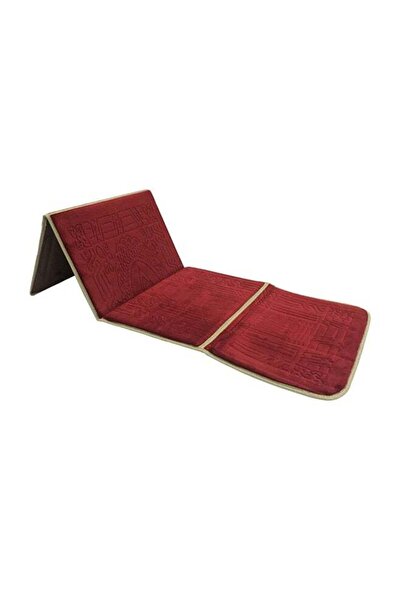 Store7 Foldable Backrest and Prayer Rug 2-in-1 Red - D 110x55 cm