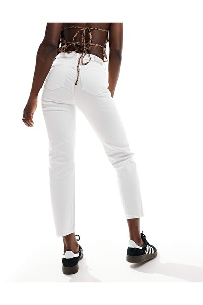 geenz manifacture White Women's Marnie Lycra Super High Waist Mom Jeans