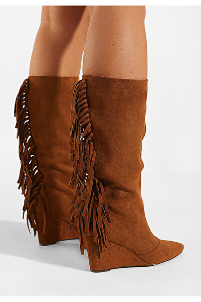 B T Shoes Camelové dámské kozačky Milania