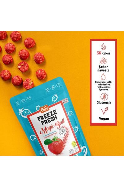 Pol's Freeze Fresh Dondurularak Kurutulmuş Magic Ball Çilekli Elma Topu 16 gr