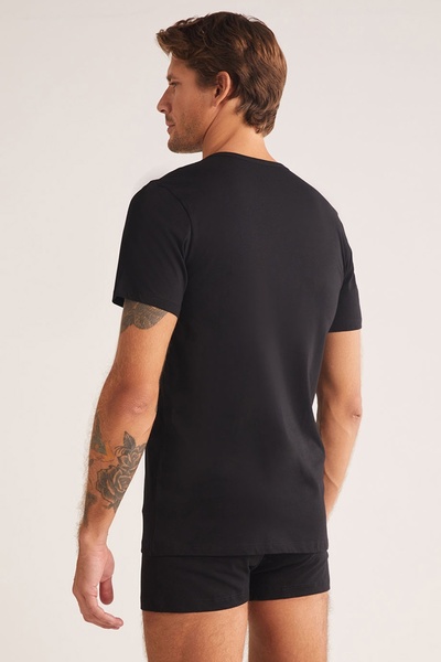 Kom Enrico Men's V-Neck Short Sleeve 100% Cotton 2-Piece Tshirt Set