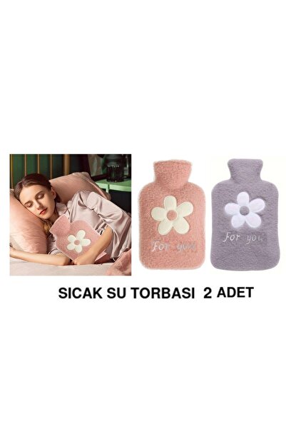 Genel Markalar 2 ADET SICAK SU TORBASI PELUŞ PAPATYA DESENLİ 21x13,5x2cm 500 ml