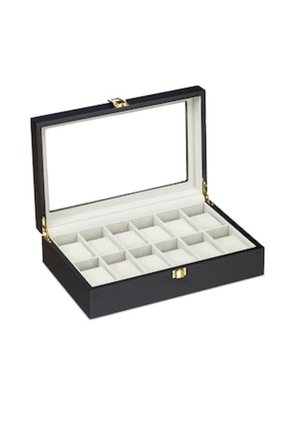 Doty Cutie de depozitare și organizare de lux, spațiu pentru 12 ceasuri, desi...