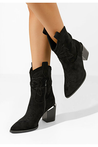 B T Shoes Černé kotníkové boty cowboy Sudera