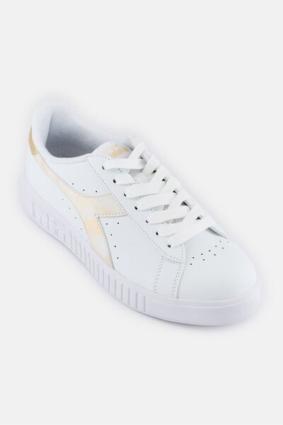 Diadora Kids Girl Brand Logo Lace Up Outdoor Shoes White