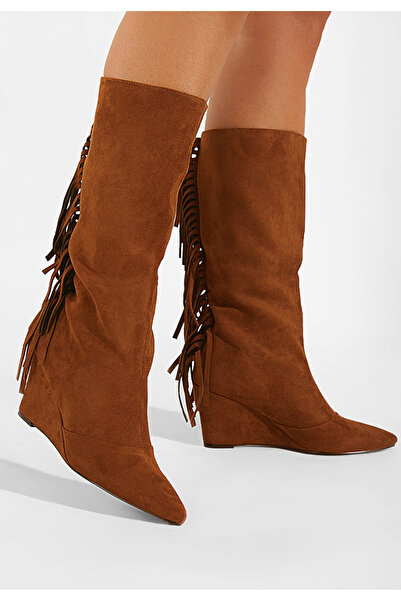 B T Shoes Camelové dámské kozačky Milania