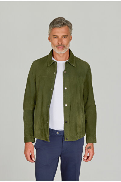 Bisse Erkek Deri Mont Yeşil