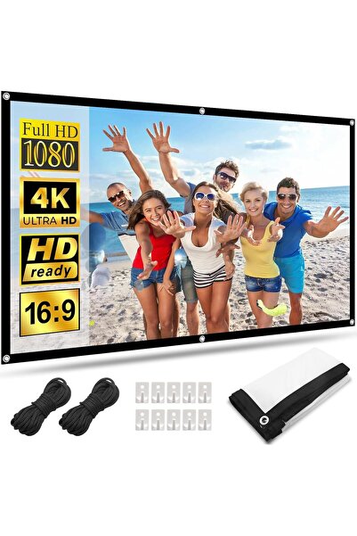 OEM Lejiada 100 inch projection screen, 254 cm, foldable HD 16:9, wrinkle-free double-sided 227 x 127cm