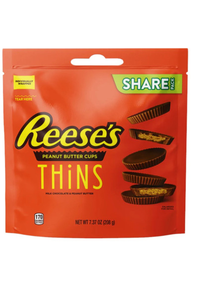 Reese كيس رقائق زبدة الفول السوداني الرقيقة من 's 208 جرام × 2 قطعة